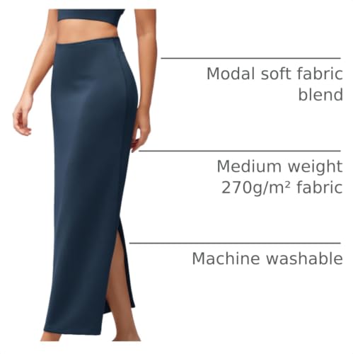 Image of ODODOS Modal Soft Maxi Skirt for Women, Back Slit High Waist Casual Long Pencil Skirts