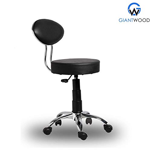 Image of Stool Revolving Office Chair for High Back Support with Rolling Moving Wheels Spine Lumbar and Ortho Backrest , Set of 2
