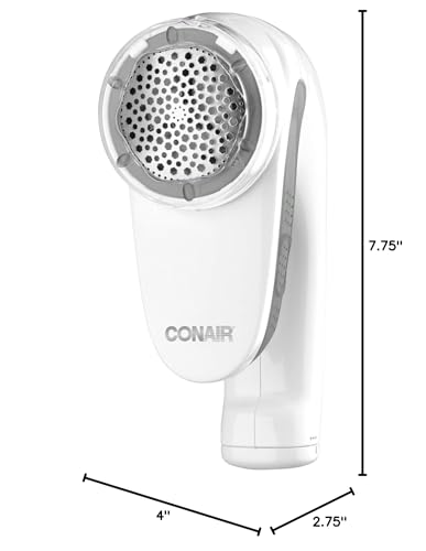 Conair Fabric Shaver and Lint Remover, Rechargeable Portable Clothes Shaver with 3 Settings, Fuzz Remover for Sweaters, Clothing, and Furniture, Large 2-Inch Shaving Head, White - Image 3