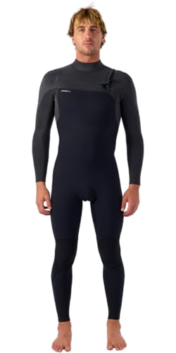 O'NEILL 2025 Hombres Hyperfreak 4/3+mm Chest Zip Neopreno 5344 - Black/Tempered Steel