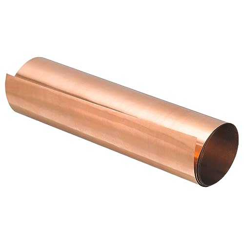 QUARKZMAN Metallfolie Kupferplatten 1000x200x0.15mm, Kupferblech Streifen Kupferfolie Blech, Kupfer Blechplatten Rosegold Kupferstreifen für Industrie Elektrische Reparaturen Kunsthandwerk