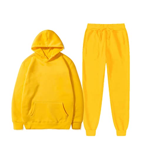 Survêtement Homme Capuche et Pantalon Kiioouu Jaune XXL pour l'Automne