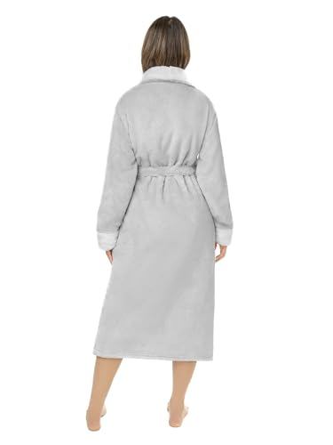 LEBENGOOD Bata Mujer Invierno - Albornoz Mujer Forro Polar, Batas de Casa Señora, Coralina, Acogedora, Microfibra OEKO-TEX®(S,Perla) - imagen 2