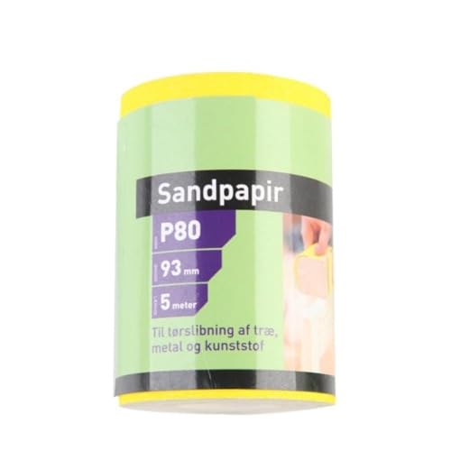 NINMORTH Rollo de lijado de óxido de aluminio, 5 m x 9,3 cm, papel abrasivo amarillo con grano 40-180 para lijado de carrocería, madera y metal