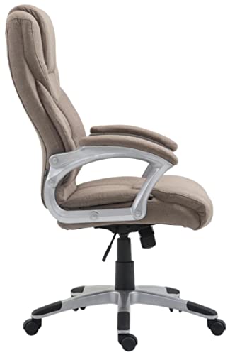 TPFLiving Silla de oficina Texum 2 de tela con respaldo cómodo, silla de escritorio, silla giratoria, silla de ejecución, silla de conferencia, estructura: plástico, color: topo