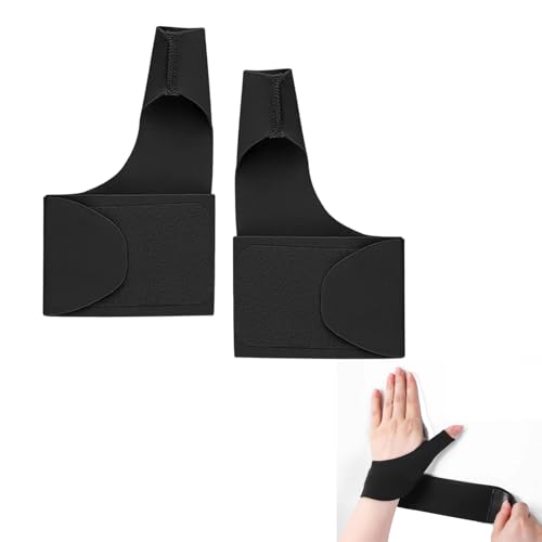 Hxjfnb 2 Stücke Daumensattelgelenk Bandage,Daumen Handbandage,Elastische Daumen Handgelenkschiene Kompressionshülse,Daumenorthese Handbandage mit Gel Lindert Schmerzen im Handgelenk und Daumen