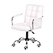 Chair Stool Sedie da Ufficio con Ruote girevoli Sedie da Ufficio con Ruote ergonomiche Sedie per PC per Giocatori Adulti e Bambini con Braccia 3 Colori (Colore : Bianca)