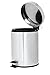 Estilo Bathroom Trash Can - Round Brushed Stainless Steel Small Step Trash Can With Lid - Mini Garbage Bin, 5L