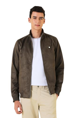Image of Allen Solly Men's Polyester Modern Stand Up Collar Casual Jacket, Standard Length