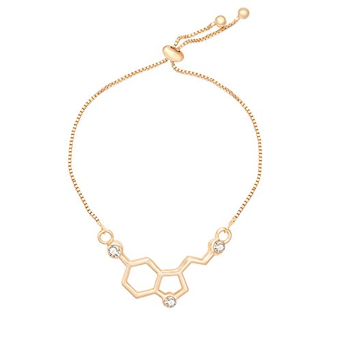 Adjustable Serotonin Molecule Chemistry Science Bracelet Jewelry