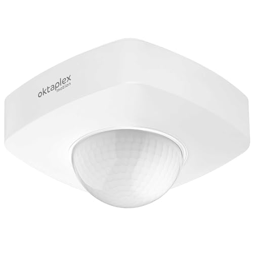 Oktaplex Tim Präsenzmelder 360° Bewegungsmelder Aussen IP65 PIR-Bewegungssensor weiß 230V Aufputz