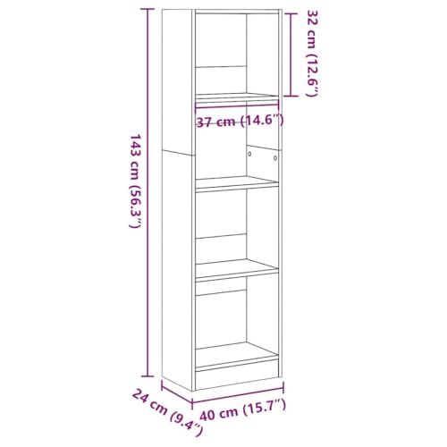 Estantería de madera lacada con estantes de pie de diseño premium 4