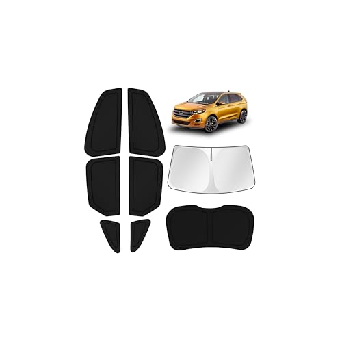 Image of KUST Car Window Shades for Ford Edge 2015-2020 2021 2022 2023 2024 Windshield Sun Shade Side Window Cover UV Block Privacy Protection Accessories for Camping Blackout Rear Back Full Set 8PCS