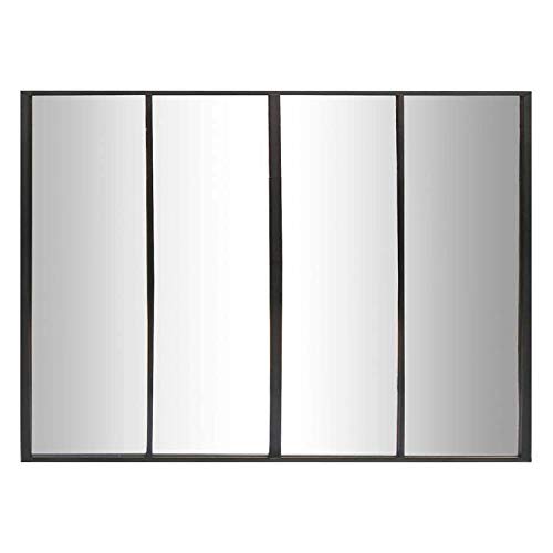 Emde Frank Miroir en Métal 4 Bandes, Noir, 120cm x 90cm