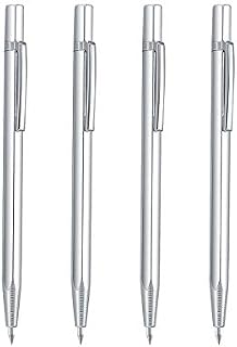 4 Pcs Tungsten Carbide Tip Scriber, Metal Scribe Pen Tool, Engraving Etching Curve Pen Tools with Clip for Metal Sheet, Ceramics, Glass