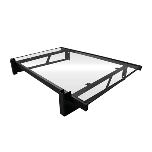 Wasabi - Marquesina Puerta Exterior 120x100 cm Axis – Policarbonato Sólido 2,7mm – Soportes de Hierro Negro – Fácil Montaje – Tejadillo Protección Lluvia Ventana – Cubierta Resistente Jardín Terraza