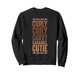 ricci coily curvy caramello cutie camicia capelli naturali felpa
