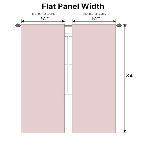 Image of H.VERSAILTEX Blackout Curtains Thermal Insulated Window Treatment Panels Room Darkening Blackout Drapes for Living Room Back Tab /Rod Pocket Bedroom Draperies (2 Panels, Baby Pink, 52 x 84 Inch)