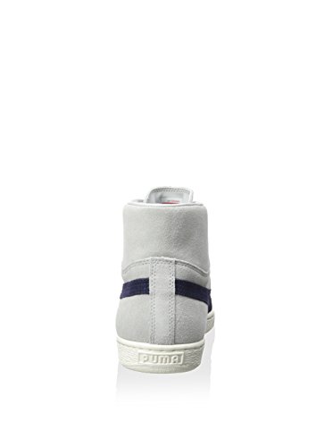 PUMA PUMA Men's Suede Mid Classic+ Sneaker, Grey/Violet/Peacoat, 9 M US