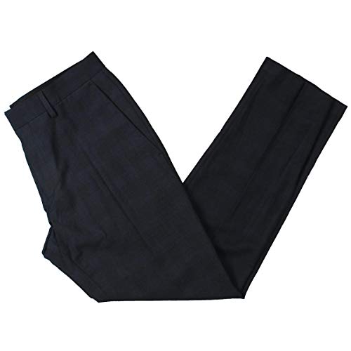 Kenneth Cole Reaction Men's Heather Windowpane Slim Fit Flat Front Dress Pant