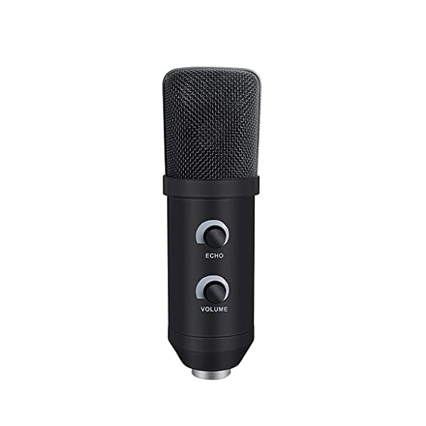 USB-Kondensatormikrofon-Set, Aufnahmemikrofon mit Ständer, PC-Mikrofon für Podcast-Laptop (Farbe: schwarz)