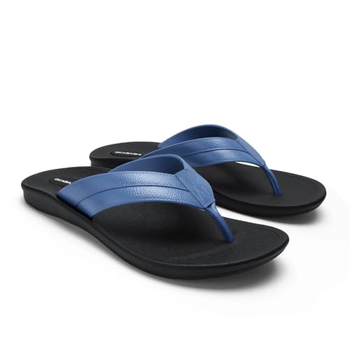 Image of OKABASHI Men's Voyager Flip Flop | Scultped Footbed w /Nonslip Grip | Slip Resistent & Waterproof | Sustainably Made in the USA