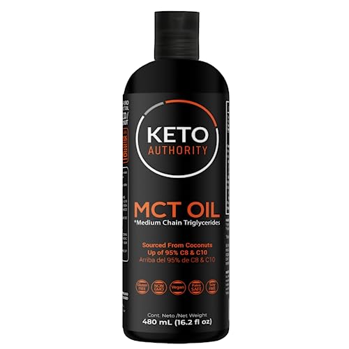 Keto, MCT Oil 480 ml. 32 servicios por empaque. 95% C8 y C10, Gluten Free, Vegan, Keto Authority, NON GMO, Paleo Safe, Soy Free, 100% de Coco, MCT Importado, Sin...