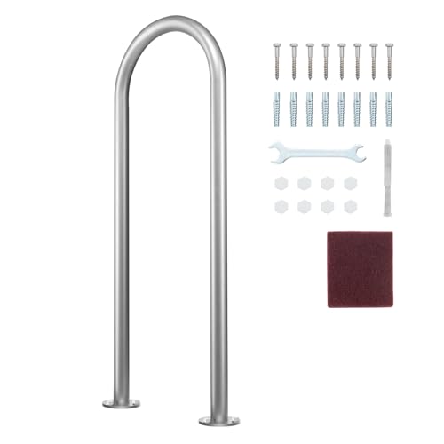 VEVOR Pasamanos para Piscina de Aluminio con Placa Base para Piscinas Interiores y Exteriores, Pasamanos de Seguridad Humanizados para Piscinas, Barra de Apoyo a Prueba de Óxido, 400 x 90 x 915 mm
