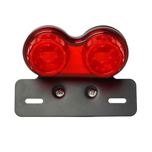 Clignotants et feu arrière universel momt 12V avec support de plaque intégré rouge