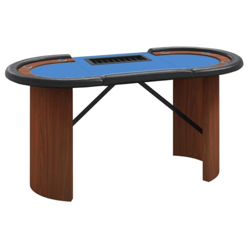 CBLDF Pokertisch für 10 Spieler mit Chipablage blau 160x80x75cm – Bild 3