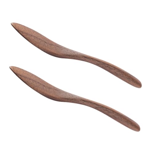 COLLBATH 2pcs Black Walnut Butter Knife Coffee Scoop Cheeseits Jam Ergonomic Butter Spatula Butter Accessories Small Scraper Bakery Cheese Spreader Household Butter Spatula Wood