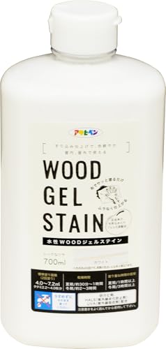 アサヒペン 塗料 ペンキ 水性WOODジェルステイン 700ml ホワイト 水性 ジェルタイプ 半艶 ステイン仕上げ 低臭 屋外使用可 防腐 防カビ 耐候性 紫外線吸収剤 紫外線劣化防止剤配合 日本製