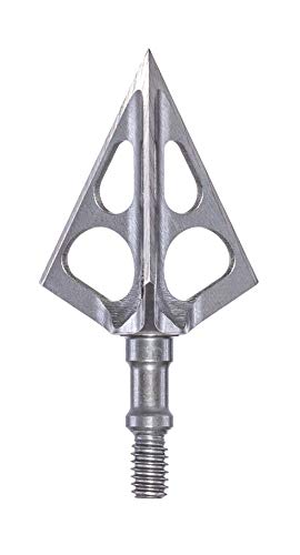 Muzzy One 100 Grain Machined Stainless Steel Ferrule 3-Blade Archery Crossbow Broadhead, 3-Pack, Silver, One Size #TOP1