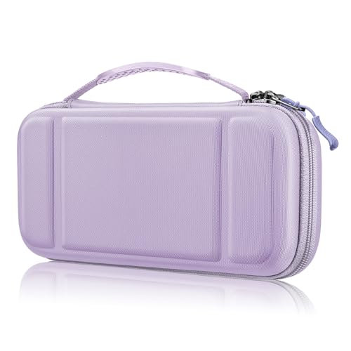 Fintie Carrying Case for Nintendo Switch Lite 2019, [Shockproof] Hard Shell Protective Cover Travel Bag w/15 Game Card & 2 Micro SD Card Slots for Switch Lite Console & Accessories, Lilac Purple
