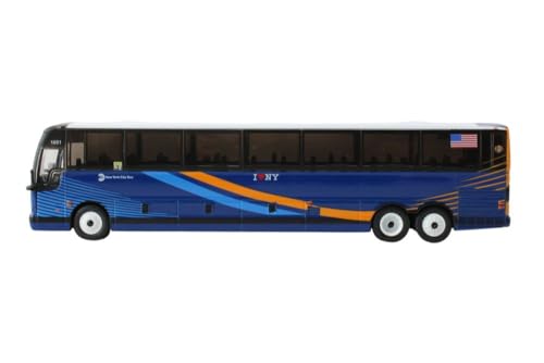Autobús Prevost X345 a escala 1/87 azul y dorado miniatura 5