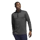 adidas Golf Men's Essentials Long Sleeve Polo Shirt, Black Melange, Large