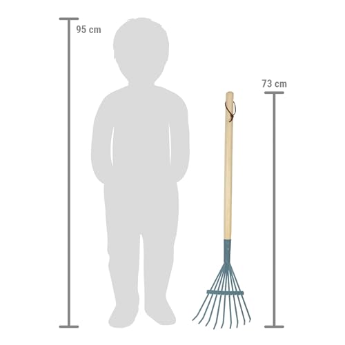 small foot Rakes, set of 6, blue, wood and metal, child-friendly gardening tools for kids aged 3+ years, 12543 - Image 4