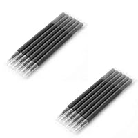 12 Black Pilot Friction Refills Compatible for Erasable Gel Pen Black Tip 0.7. Stick for Writing at School, on Fabric and Leather Thermo-Erasable