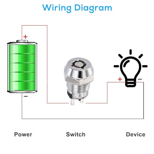 VISSQH 2 Stück 12V Runden schlüsselschalter 2 Positionen Schlüssel-Anlasserschalter,12mm Metall Schlüsselschalter Verriegelung schlüsselschalter geeignet für Zündsteuerungsschalter