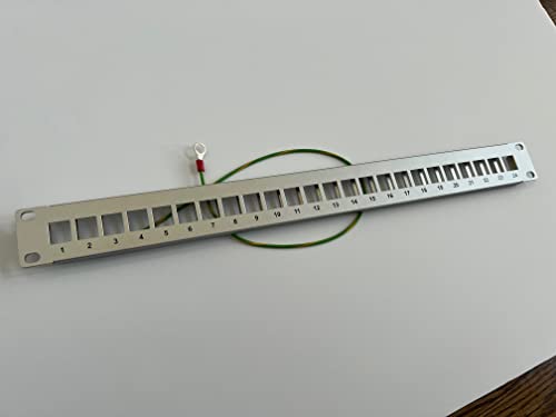Rackmount 24 Port Keystone Patch Panel (Blank Patch Panel for Keystone Jacks/Keystone Panel) Unifi Silver Color Silver