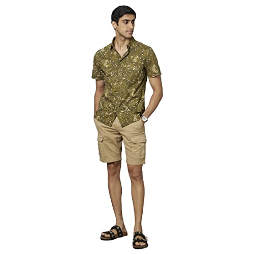 Image of Celio Printed Green Short Sleeves Shirts