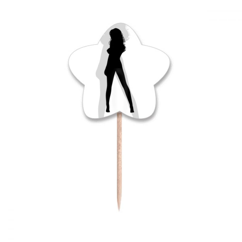 Cupcake picks cure-dents drapeaux étoile et silhouette pour décoration de buffet anniversaire