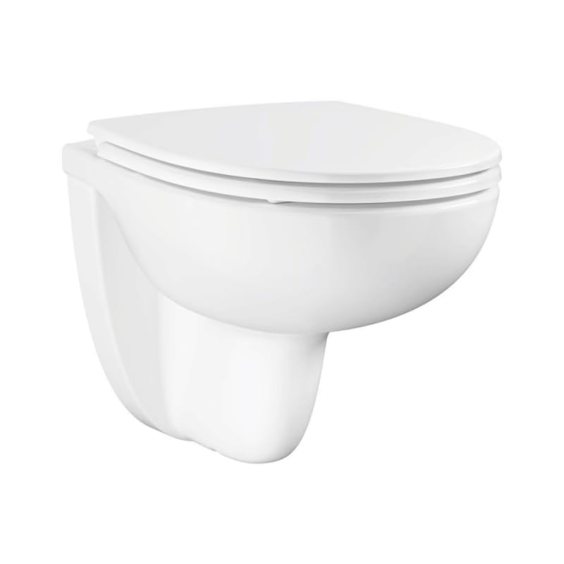 GROHE Bau Keramik - Set de inodoro de pared sin bordes con asiento de
