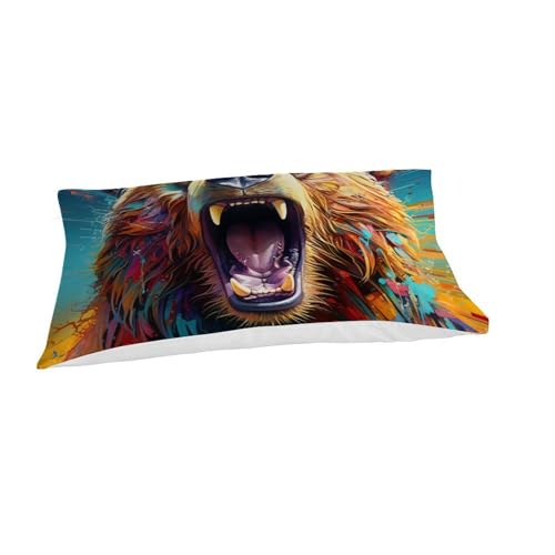Housse de couette ours imprimé qualité supérieure microfibre douce