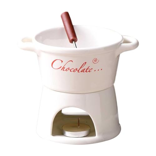 Taza de fondue de chocolate, taza de fundición para chocolate, taza de fondue de cocina para chocolate, taza de café de fondue multifuncional con tenedor, taza de fondue derretida para mantequilla de