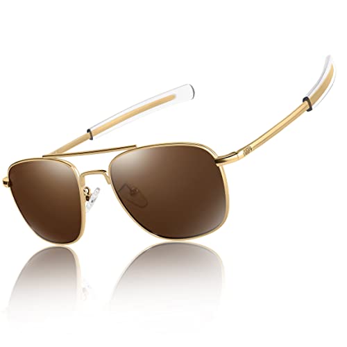 Aviator Sunglasses for Men Women, Polarized Driving Metal Frame Pilot Sun Glasses with UV Protection