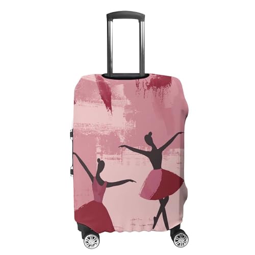 Peach Ballet Pattern Luggage Cover Protector Anti-Scratch Suitcase Cover Washable Luggage Covers Fits 19-21 Inch Luggage4
