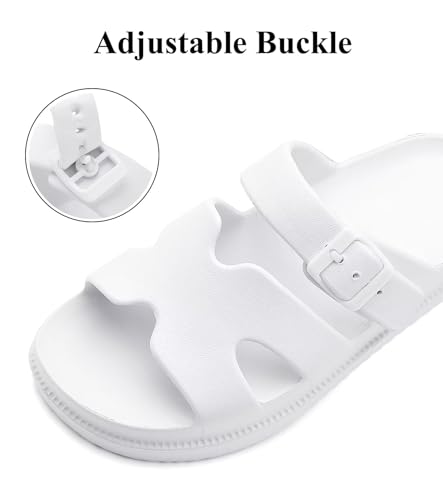 Image of Haifago Women's Platform Sandals with Arch Support, Summer Beach Slides Adjustable Buckle Comfortable Lightweight EVA Slip on Slide