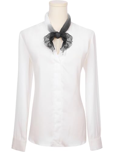 Women Gradient Color Chiffon Small Square Scarf, Colorful Lightweight Soft Sheer Ruffle Scarves Neckerchief2