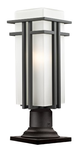 Z-Lite 550PHBR-533PM-ORBZ Outdoor Pier Mount Light, Matte Opal Shade Steel